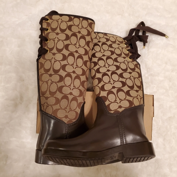 Coach Signature Snow Rain Boots - Picture 6 of 9